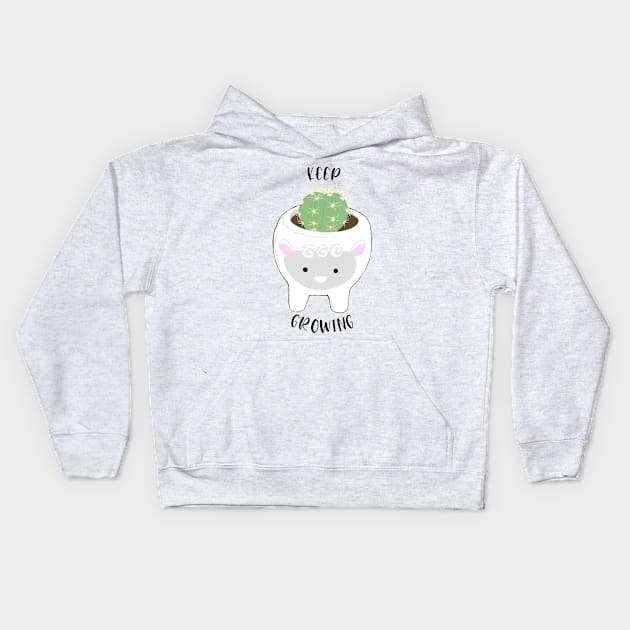 keep growing cactus sheep Kids Hoodie by skgraphicart89